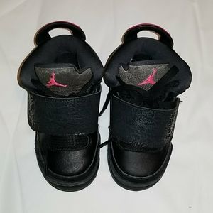 Girls Air Jordan Pink & Black Basketball Shoes 7c